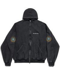 Balenciaga - Hoodie Con Cremallera Uniform Patch Large Fit - Lyst