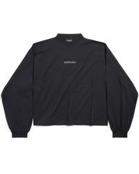 Balenciaga - Back Cropped Long Sleeve T-Shirt - Lyst