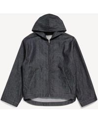 Balenciaga - Denim Hooded Jacket - Lyst