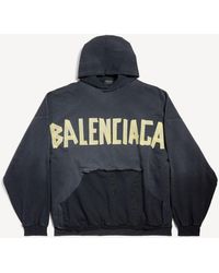 Balenciaga - Tape Type Ripped Pocket Hoodie Oversized - Lyst
