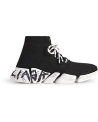 Balenciaga - Speed 2.0 Lace-up Graffiti Recycled Knit Sneaker - Lyst