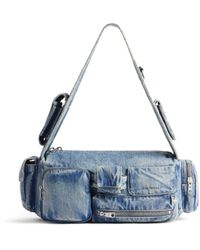 Balenciaga - Small Superbusy Denim Shoulder Bag - Lyst