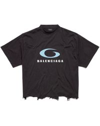 Balenciaga - Verkürztes T-Shirt Aus Baumwoll-Jersey - Lyst