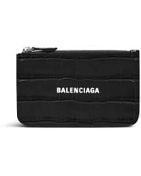 Balenciaga - Cash Large Long Coin And Card Holder Crocodile Embossed - Lyst
