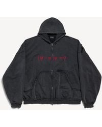 Balenciaga - Dirac Equation Pulled Large Fit Zip-Up Hoodie - Lyst
