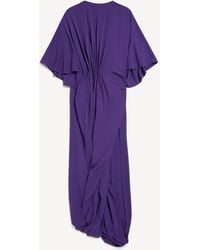 Balenciaga - Short Sleeves Draped Dress - Lyst