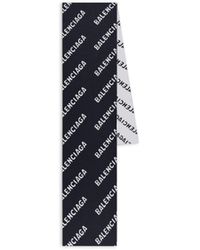 Balenciaga - Sciarpa allover logo scarf - Lyst