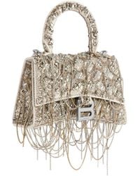 Balenciaga - Hourglass Xs Handbag With Chain Embroidery - Lyst