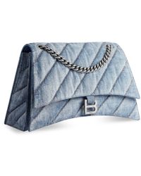 Balenciaga - Crush Medium Chain Bag Quilted Denim - Lyst