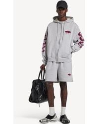 Balenciaga - Wet Brush Oversized Zip-Up Hoodie - Lyst