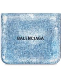 Balenciaga - Cash Flap Coin And Card Holder Denim Print - Lyst