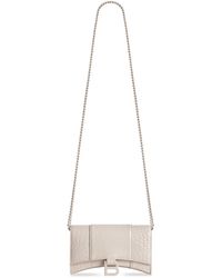 Balenciaga - Hourglass brieftasche mit kette und krokodilprägung - Lyst