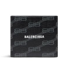 Balenciaga - Signature Square Folded Wallet Bb Monogram Coated Canvas - Lyst