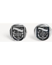 Balenciaga - Anchor Crest Stud Earrings - Lyst