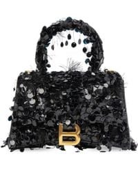 Balenciaga - Hourglass Xs Handbag With Chain Embroidery - Lyst