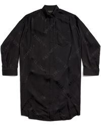 Balenciaga - Bal Diagonal Allover Long Sleeve Cocoon Dress - Lyst