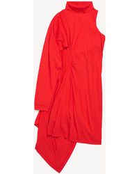Balenciaga - Draped Midi Dress - Lyst