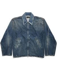 Balenciaga - Chaqueta En Denim Con Efecto Desgastado - Lyst