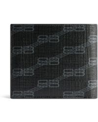 Balenciaga - Signature Square Folded Coin Wallet Bb Monogram Coated Canvas - Lyst