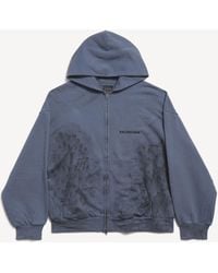 Balenciaga - Back Zip-Up Hoodie Regular Fit - Lyst