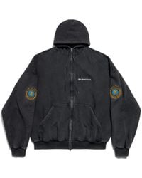 Balenciaga - Cotton Uniform Patch Hoodie - Lyst