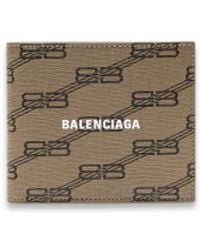 Balenciaga - Cartera Signature Square Folded de lona revestida con BB Monogram Beige - Lyst
