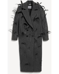 Balenciaga - Feathered Embroidered Maxi Coat - Lyst