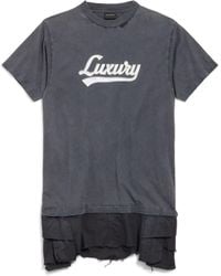Balenciaga - Luxury Script Hybrid T-shirt Cargo Dress - Lyst