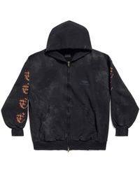 Balenciaga - Heavy metal hoodie small fit mit reißverschluss - Lyst
