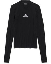 Balenciaga - 3B Sports Icon Long Sleeve Fitted Crewneck Top - Lyst