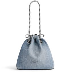 Balenciaga - Crush Small Tote Bag Denim - Lyst