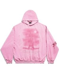 Balenciaga - Paris moon oversized hoodie - Lyst