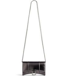 Balenciaga - Hourglass brieftasche in metallic mit kette - Lyst