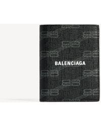 Balenciaga - Signature Vertical Bifold Wallet Bb Monogram Coated Canvas - Lyst