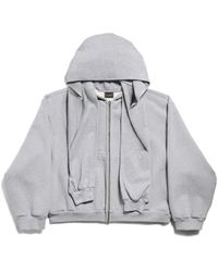 Balenciaga - Hoodie con zip incognito boxy large fit - Lyst