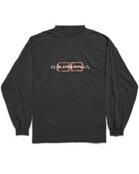 Balenciaga - T-Shirt A Maniche Lunghe Bb Icon Stencil Large Fit - Lyst