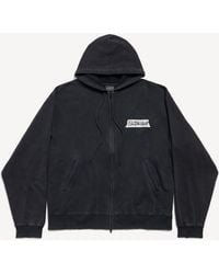 Balenciaga - Masking Tape Oversized Zip-Up Hoodie - Lyst