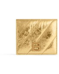 Balenciaga - Crush Flap Coin And Card Holder Metallized Quilted - Lyst