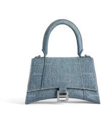 Balenciaga - Hourglass Small Handbag Girly Allover Denim - Lyst