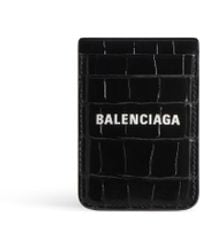 Balenciaga Crocodile Embossed Cash Magnet Card Holder