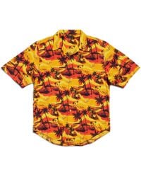 Balenciaga - Camisa de manga corta minimal hawaiian car large fit - Lyst