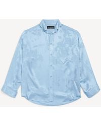 Balenciaga - Washed Crayon Allover Langärmeliges Cocoon Hemd - Lyst