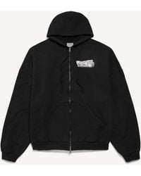 Balenciaga - Tape Back Large Zip-Up Hoodie - Lyst