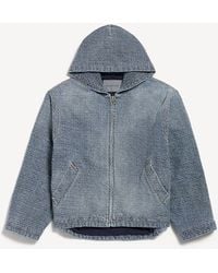 Balenciaga - Denim Stitch Hooded Jacket - Lyst