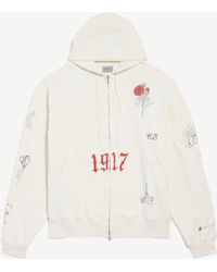 Balenciaga - Tattoo Oversized Zip-up Hoodie - Lyst