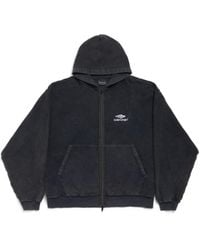 Balenciaga - 3b Sports Icon Inside-out Zip-up Hoodie - Lyst