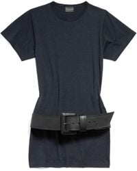 Balenciaga - Belted T-Shirt Mini Dress - Lyst