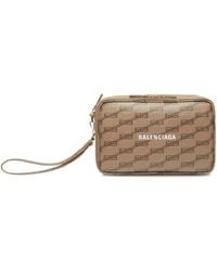Balenciaga - Signature Pouch With Handle Bb Monogram Coated Canvas - Lyst