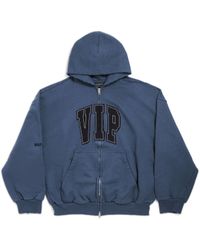 Balenciaga - Vip Team Logo Shifted Zip-Up Hoodie - Lyst