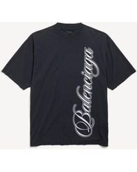 Balenciaga - Cursive Medium Fit T-Shirt - Lyst